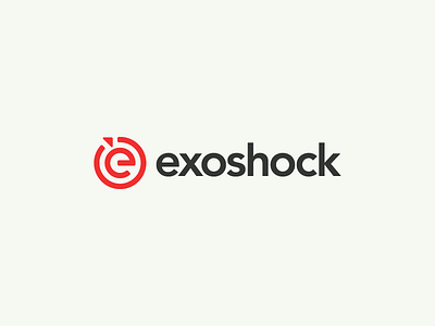 Exoshock Logo e economic economy geometric logo minimal red round simple tech technology