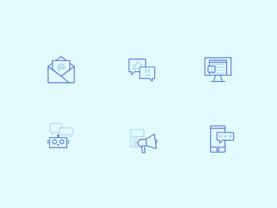 Icons cell phone computer design email graphic design icons lines loudspeaker robot speech bubble