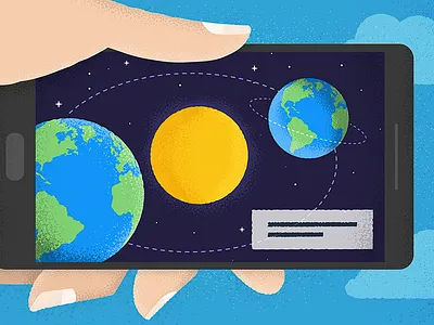 The earth's movements illustration app augmented reality eart illustration mobile smartphone