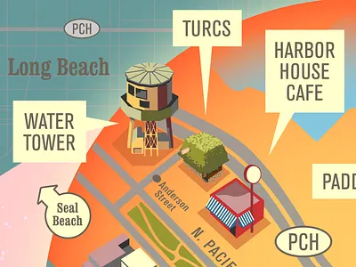 Sunset Beach Information Graphic Detail illustration information graphic oc weekly
