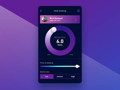 Setting - Daily UI 007 dailyui future gauge mobile screen setting ui