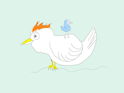 ART EVERY DAY NUMBER 376 / ILLUSTRATION / BIRD AND BIRD birds friends handdrawn