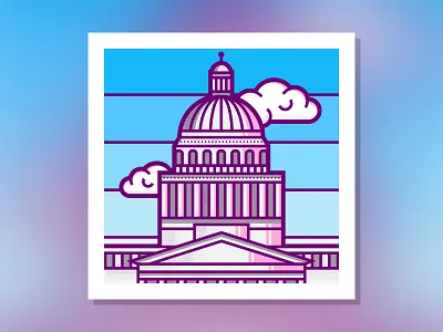 Capitol Building building capitol clean design drawing flat logo sacramento