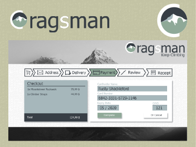 Cragsman UI 002 002 checkout dailyui logo mountain