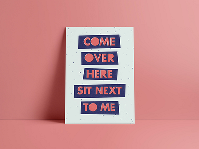 Sit Next to Me foster the people lettering lyrics misprint personal project postcard print