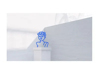 Website Illustration — Mildly Upset Bust black and white blue bust contrast illustration lines pylon animations website website illustration