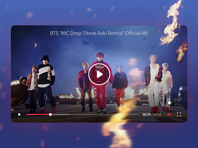 🔥Video Player bangtan boys bts daily ui interface ui ux video player