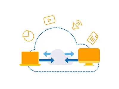 Beauty of File Sharing clouds color file icons illustration illustrator sharing vector