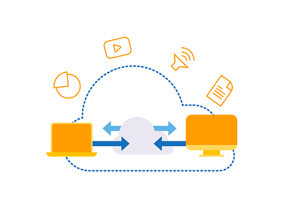 Beauty of File Sharing clouds color file icons illustration illustrator sharing vector