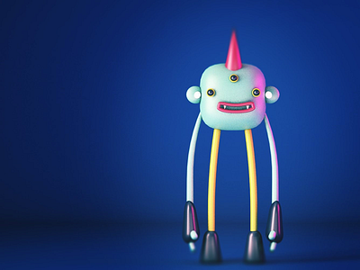 Mascotita 3d cd4 cinema 4d model3d modelado monster