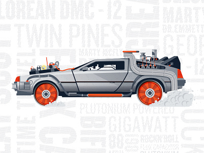 Back to the Future: Railroad Edition back to the future delorean design illustration sticker sticker design vector