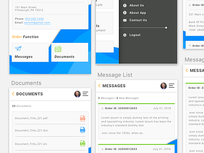 Order Processing UI Mockup flat sketch ui