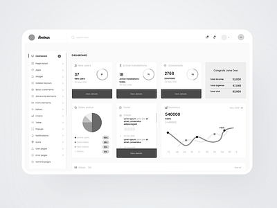 Bootstrap4 admin dashboard wireframe admin bootstrap 4 dashboard design desktop sketch ui ux webapp webdesign wireframe