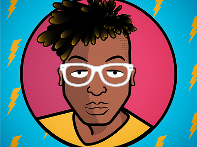 Self Portrait black bold outline bright illustration illustrator people of color poc self portrait vector