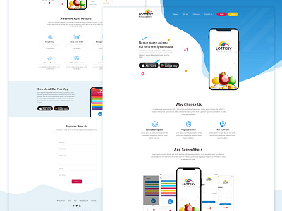Lottery Management - Mobile App Landing Page app design godhaniya landing lottery management mobile page sandip ui