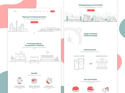 Incola australia bond homepage incola landing page property real estate sydney ui ux