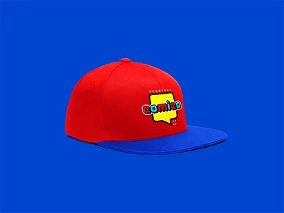 Bradford COMICO blue colour comic comic con creative fun geek graphic design hat nerd red yellow