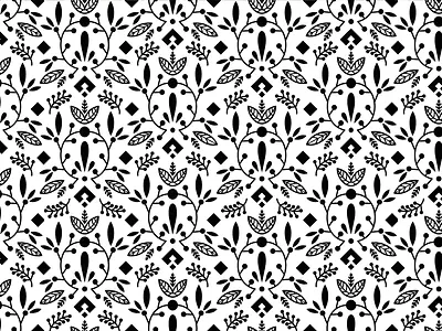 Botanic Pattern flower illustration leaves pattern plant shape
