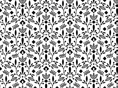 Botanic Pattern flower illustration leaves pattern plant shape