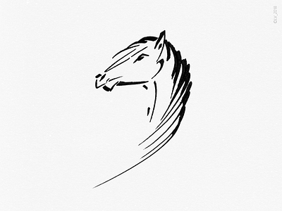 WILDLIFE: a horse black drawing hand horse illustration ink minimalism nature parallel pen white