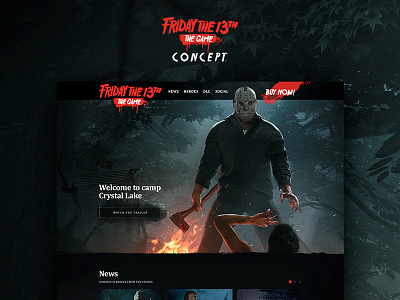 Friday The 13th Game website concept friday the 13th game ui ui design web web design web ui