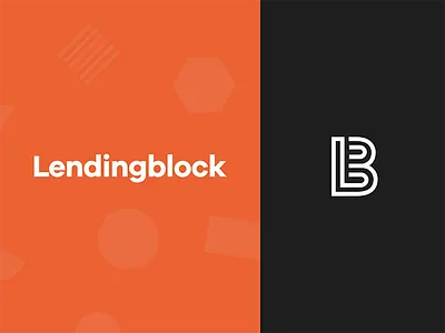 Lendingblock Branding branding crypto cryptocurrency currency digital exchange finance logo logo type monogram orange shapes