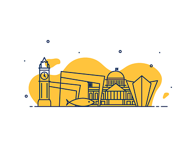 Belfast Skyline belfast illustration linevector northernireland skyline travel