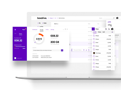 Boxdrive – Windows app & web-interfase cloud desktop dropbox interface mobile responsive storage ui uiux windows
