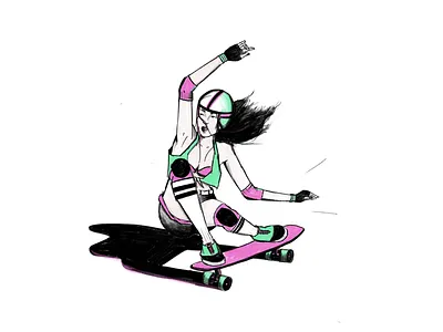 Skater Girl girl illustration ipad procreate skate skateboarding skatergirl sport woman