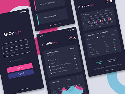 Dark Dashboard app chart dashboard e commerce ecommerce finance login statistics ui ux