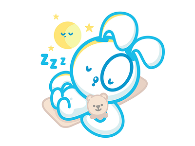 Sleepy Banni bunny cute kawaii moon sleep sleepy sticker