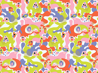 Birds Pattern animal bird colourful illustration kid pattern