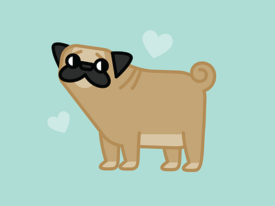 Sophie the Pug Dog animal dogs drawing flat icon illustration pets pug puglife vector