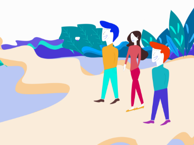 Walk in Town adobexd design illustration vectorillustration