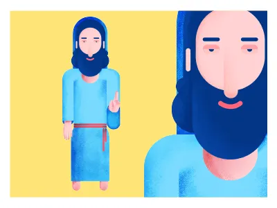Flat concept Lord Jesus art character making illustration