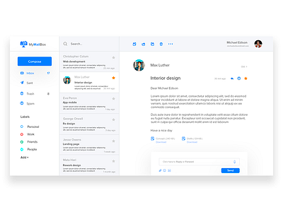 MyMailBox app application behance digitaldesign dribbble interface mobile ui userinterface ux webdesigner