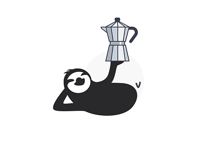 Sloth character coffee iavgel illustration lignt mac sloth white