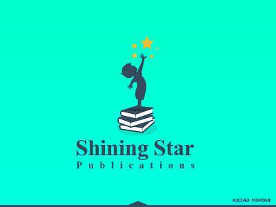 Shining Star book child logo shining star