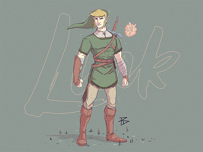 Link Illustration (Colour) character game hyrule illustration link photoshop the legend of zelda wip