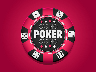 Chip casino chip gambling game graphic design pink poker vector