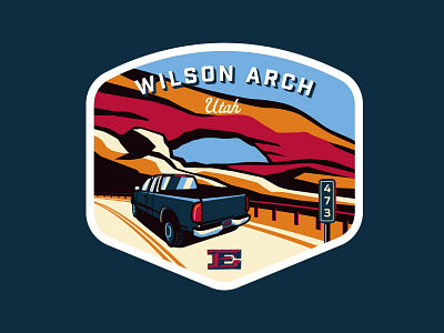 Road Trip Badges - Utah badge f 150 ford mile marker nature road trip team erickson travel trees truck utah wilson arch