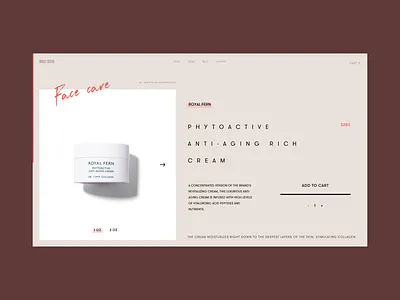 Violet Green Face Care Product Details Page care cream details e shop face grid interface luxury package ui ux