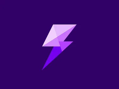 Purple Bolt bolt bolt design branding colorful creative identity logo design poly purple icon design sharp triangle ⚡