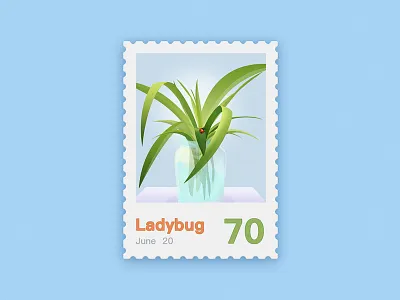 Ladybug bug ladybug stamp ui vase