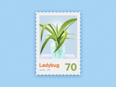 Ladybug bug ladybug stamp ui vase