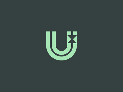 U branding cutting laser letter logo mark symbol u