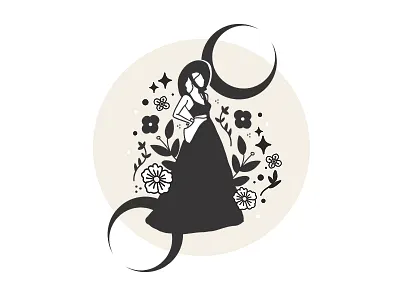Folk Priestess female illustration flower illustration woman woman illustration