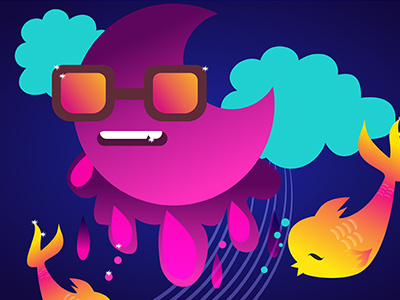 Abstract Art art cloud design fish graphic illustration moon poster ui ux vector