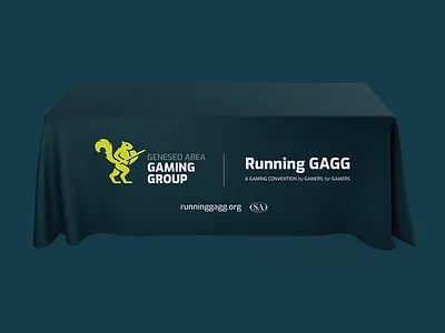 Geneseo Area Gaming Group Branded Conference Table Cloths brand development branding gaming logo logo design