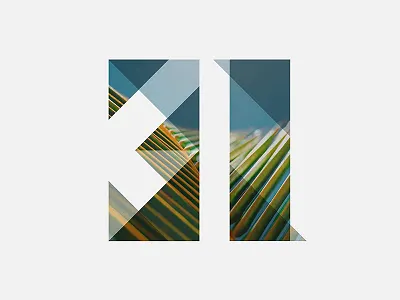 31 31 branding custom geometric lettering numbers numerals palm tree tropical typography